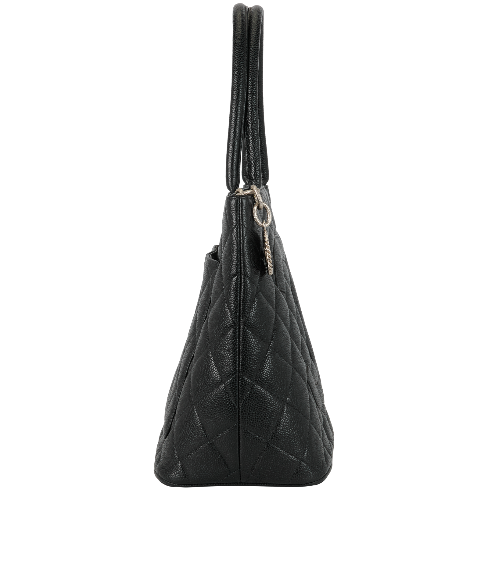 Medallion Tote, &pound;2,600, Handbags, Black, Caviar Leather, Side view